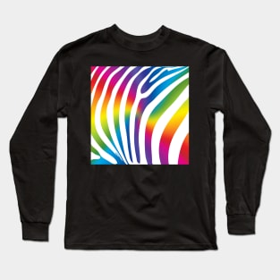 Rainbow Zebra Pattern Long Sleeve T-Shirt